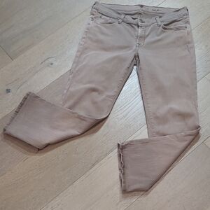 7 For All Mankind Jeans Women's sz 31 Brown Crop Flare Low Rise Pants